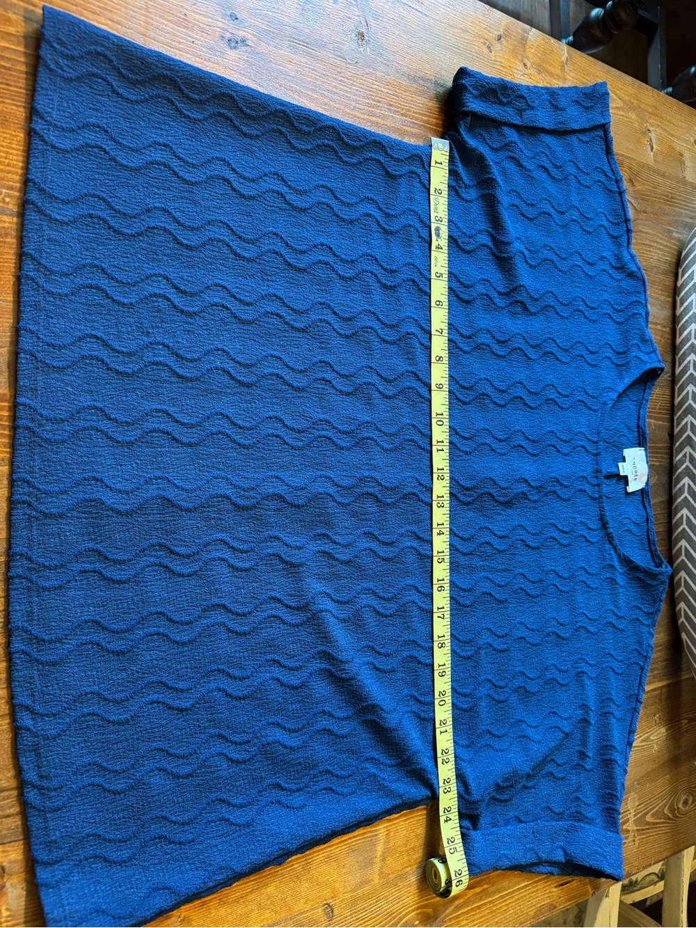 ANDREE BY UNIT Royal Blue Wave-Texture Tunic Top